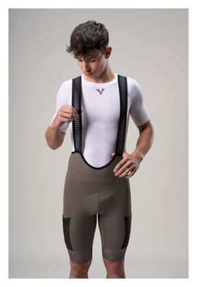 Pantaloncini da ciclismo LeBram Off-Road Cargo, marrone talpa