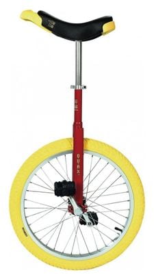 Monocycle Qu-Ax Luxus 20  Rouge Pneu Jaune