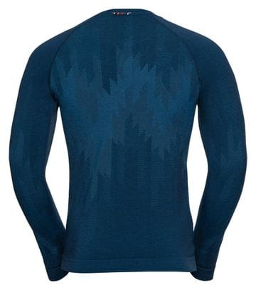 Maillot Manches Longues Odlo Kinship Performance Wool Warm Bleu