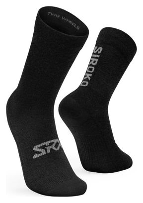Chaussettes vélo avec laine mérinos Cyclisme Homme et Femme SRX Grappa Noir