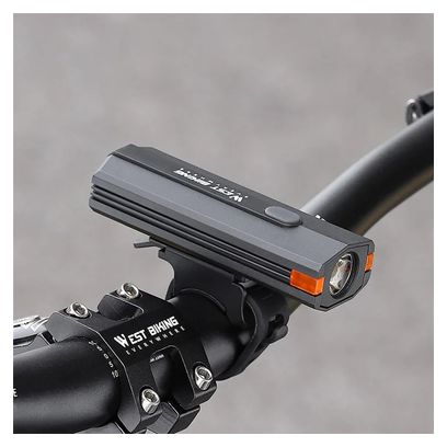 Phare de vélo en plastique 400LM  torche de cyclisme de nuit  - Noir