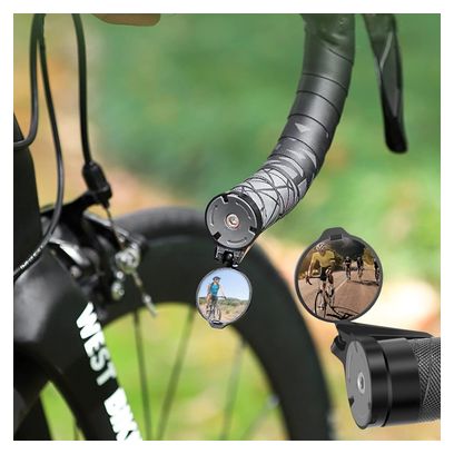 2er-Set Lenkerendenspiegel Fahrradspiegel – HD Konvexspiegel – 360° Drehung