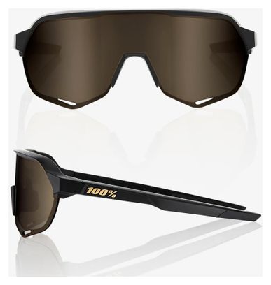 Lunettes 100% S2 Matte Black - Soft Gold Mirror