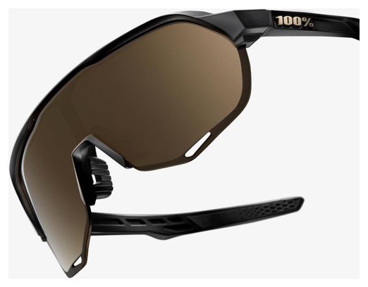 Lunettes 100% S2 Matte Black - Soft Gold Mirror