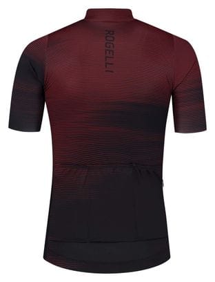 Maillot Manches Courtes Velo Rogelli Glitch - Homme - Noir/Bordeaux