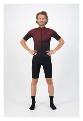 Maillot Manches Courtes Velo Rogelli Glitch - Homme - Noir/Bordeaux