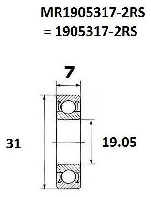 Roulement B3 - BLACKBEARING - 190537-2rs