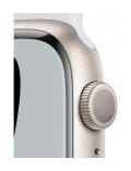 Apple Watch Nike Series 7 GPS  boîtier Aluminium Lumière Stellaire 45mm avec Bracelet Nike Sport Platinium Pur Noir