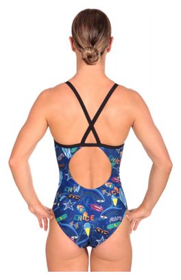 Mako Damen Badeanzug Nereid Venice Night Blau / Mehrfarbig