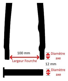 FYB- Kit complet - flat mount  - axe 12 mm - longueur 100 mm