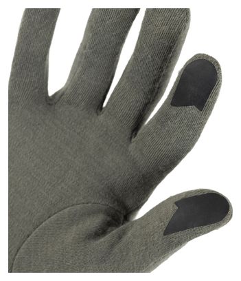 Buff Merino Midweight Long Gloves, Khaki