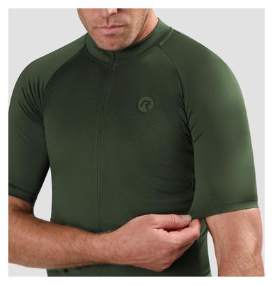 Maillot Manches Courtes Vélo Rogelli Essential II Vert Homme