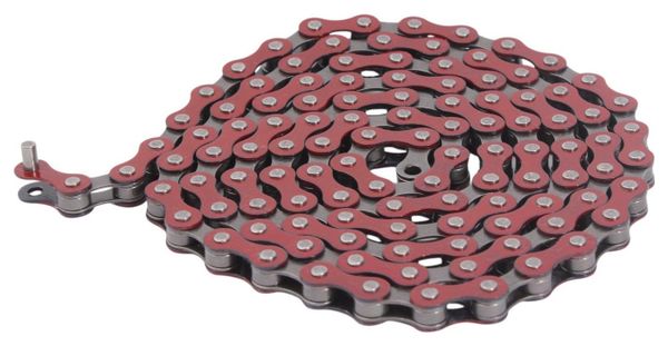 BMX CHAINE ROUGE 1/2 x1/8  ACIER KHEBIKES
