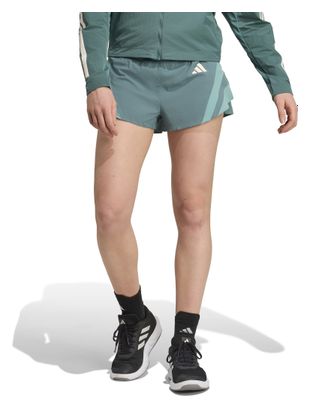Adidas Performance Adizero Archive Gel 3in Green Women's Split Shorts