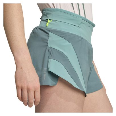 Adidas Performance Adizero Archive Gel 3in Green Women's Split Shorts