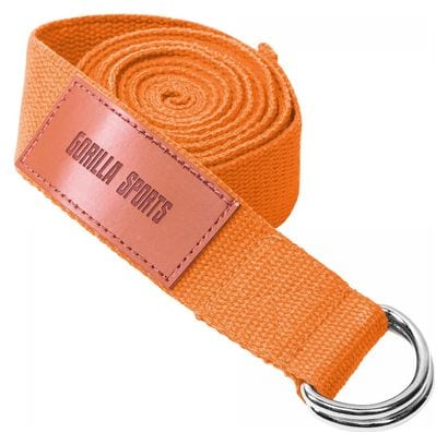 Sangle de Yoga 100% coton - Sangle pour étirements - Fermetures en métal - 11 coloris - Couleur : ORANGE