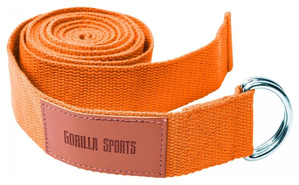 Sangle de Yoga 100% coton - Sangle pour étirements - Fermetures en métal - 11 coloris - Couleur : ORANGE