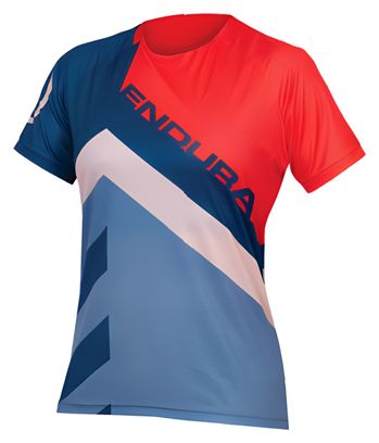 T-Shirt Imprimé Endura SingleTrack LTD Femme Grenade Rouge / Bleu