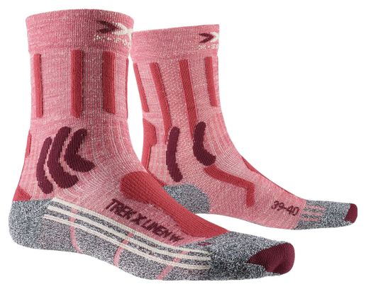 X-SOCKS Trek X Linen Calzini da donna Rosso/Grigio