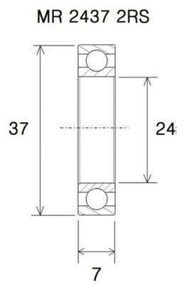 BLACK BEARING B3 roulement MR 2437 H8 2RS