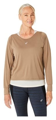 Asics Nagino Run Langarmshirt Khaki/Beige Damen