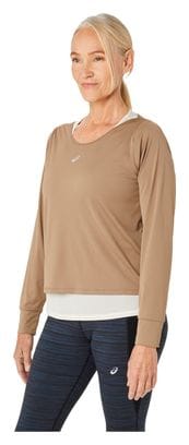 Asics Nagino Run Langarmshirt Khaki/Beige Damen