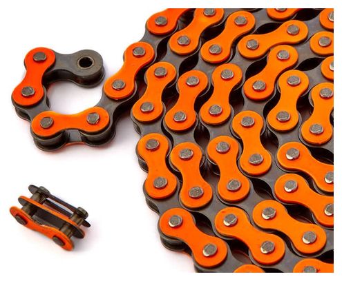 BMX CHAINE ORANGE 1/2 x1/8  ACIER KHEBIKES