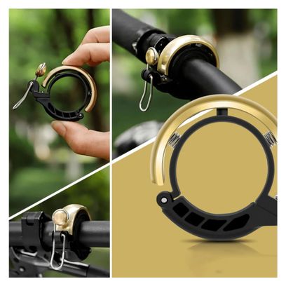Sonnette de vélo design circulaire en cuivre - Doré