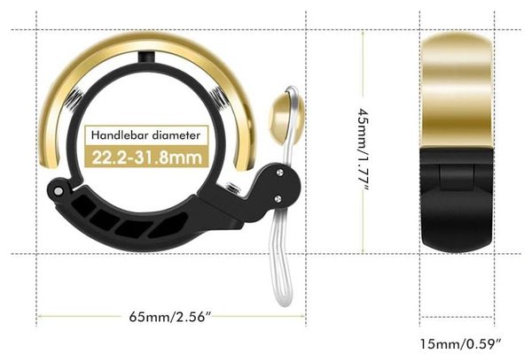 Spurcycle Sonnette Vélo - Compact - 22.2mm - Noir/rouge - BIKE24