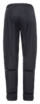 Vaude Fluid Pantalón con cremallera completa Pantalón de lluvia para mujer Negro