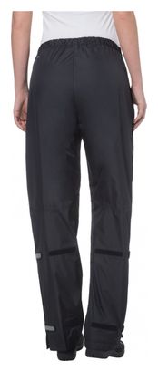 Vaude Fluid Pantalón con cremallera completa Pantalón de lluvia para mujer Negro