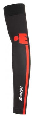 Santini X Ironman Vis Arm Koelers Arm Warmers Zwart / Rood