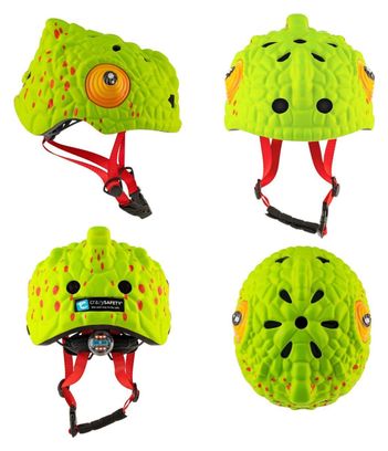 Casque de Vélo pour enfants | Caméléon Vert | Crazy Safety | Certifié EN1078