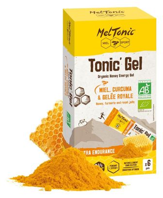 Lot of 6 Energy Gel Meltonic Tonic' Gel Bio Ultra Endurance Honey / Turmeric / Royal Jelly 6x20g