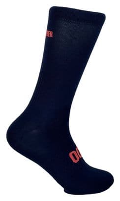 Chaussettes de Cyclisme Hautes Respirantes Brodées Classy Evo II Mooquer Bleu Marine