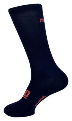 Chaussettes de Cyclisme Hautes Respirantes Brodées Classy Evo II Mooquer Bleu Marine