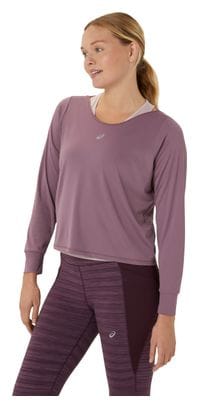 Maillot manches longues Asics Nagino Run Violet/Rose Femme