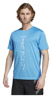 Kurzarm Trikot adidas Terrex Agravic <strong>Trail</strong> Running Blau Herren