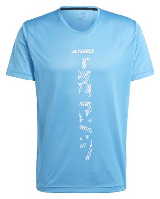 Kurzarm Trikot adidas Terrex Agravic <strong>Trail</strong> Running Blau Herren