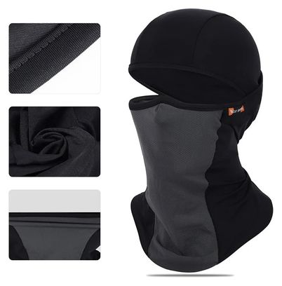 Cachecou Masque Solaire Soie Glacée Protection Totale Eté Noir