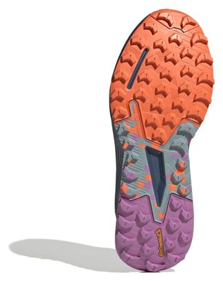 Donna Terrex Agravic Flow 2 Blue Pink Orange Trail Running Shoes