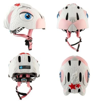 Casque de Vélo pour enfants | Lapin Blanc | Crazy Safety | Certifié EN1078