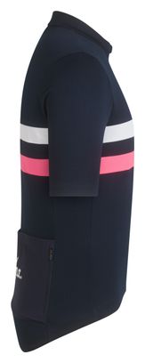 Maillot Manches Courtes Rapha Brevet Bleu Navy/Rose