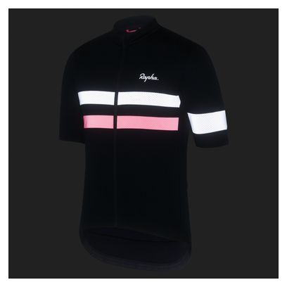 Maillot Manches Courtes Rapha Brevet Bleu Navy/Rose