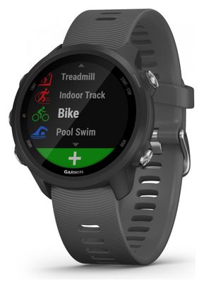 Montre GPS Garmin Forerunner 245 Noir avec Bracelet en Silicone Gris Foncé