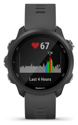 Montre GPS Garmin Forerunner 245 Noir avec Bracelet en Silicone Gris Foncé