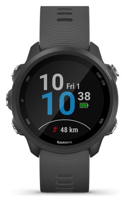 Montre GPS Garmin Forerunner 245 Noir avec Bracelet en Silicone Gris Foncé