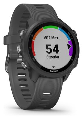 Montre GPS Garmin Forerunner 245 Noir avec Bracelet en Silicone Gris Foncé