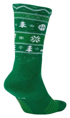 Unisex Nike Elite Christmas Socken Grün Weiß
