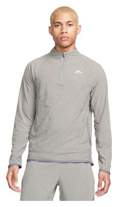 Camiseta Térmica Nike Dri-Fit Trail Gris Azul 1/2 Cremallera
